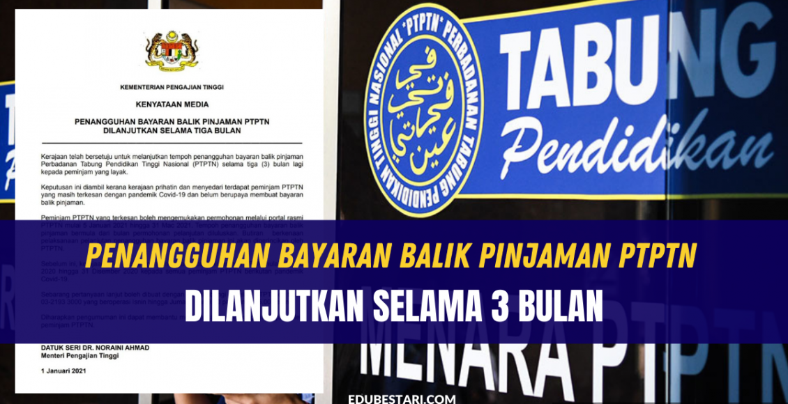 Penangguhan Bayaran Balik Pinjaman PTPTN Dilanjutkan Selama 3 Bulan