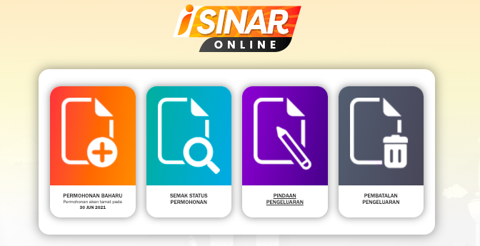 Cara Tukar Amaun Pengeluaran i-Sinar Dengan Mudah Secara Online
