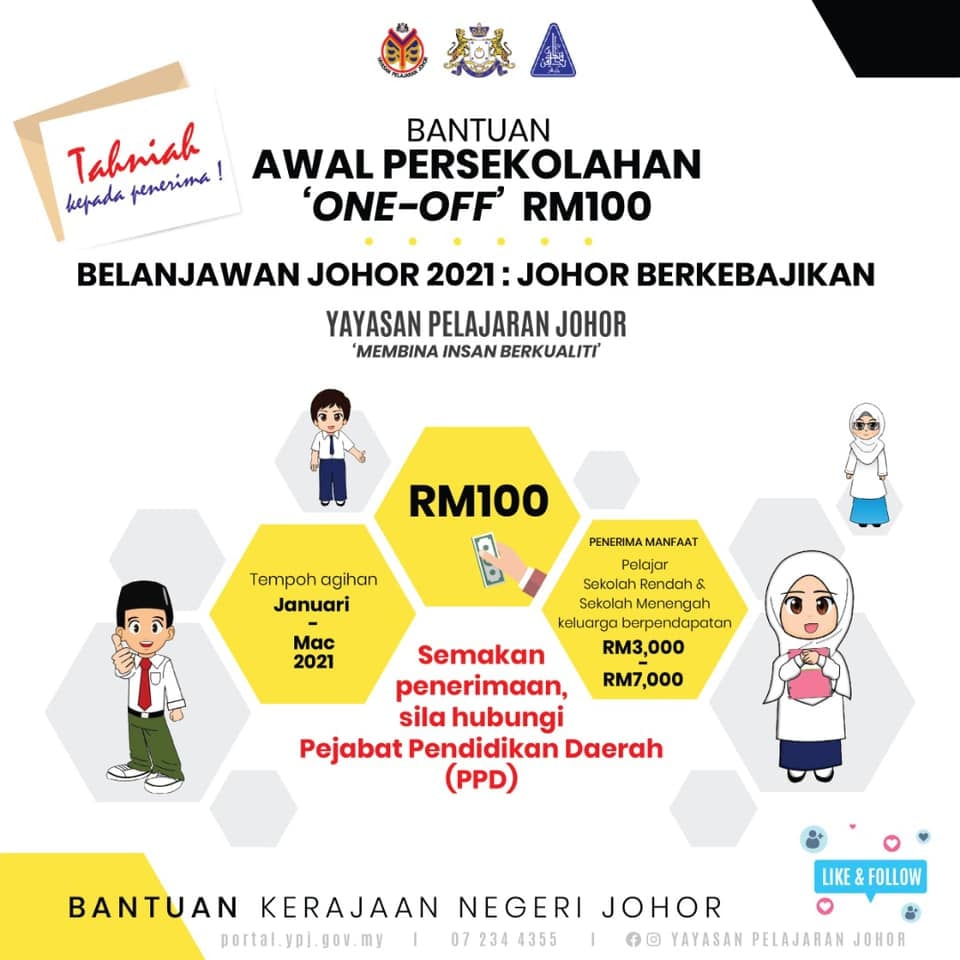 Bantuan Awal Persekolahan RM100 Buat Pelajar Sekolah Rendah & Menengah ...