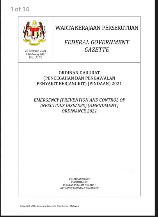 Kompaun Ingkar PKP Dinaikkan RM10,000. Ini Kesalahan Yang Boleh Dikompaun