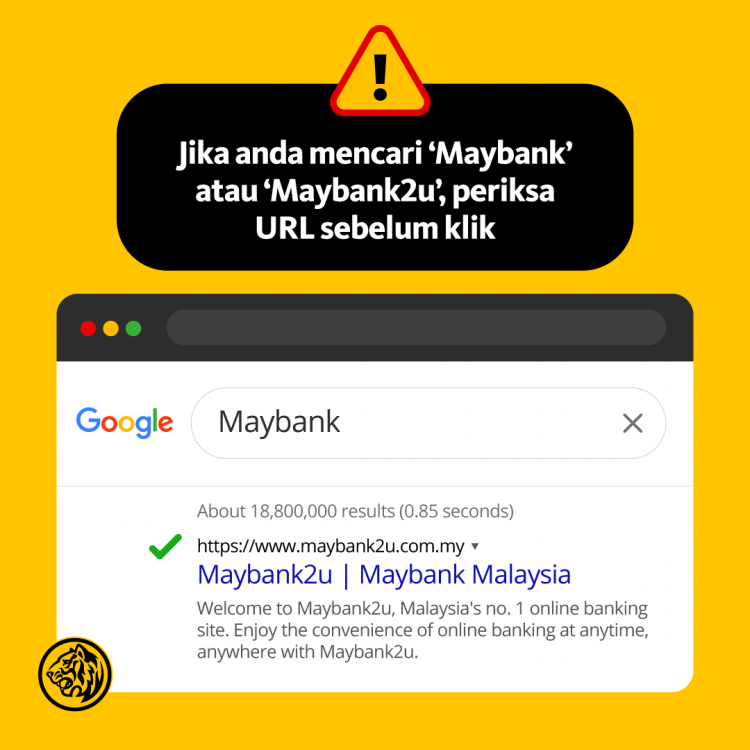 Pengguna Maybank2u Diminta Waspada Dengan Laman Web Maybank2u Palsu Ini