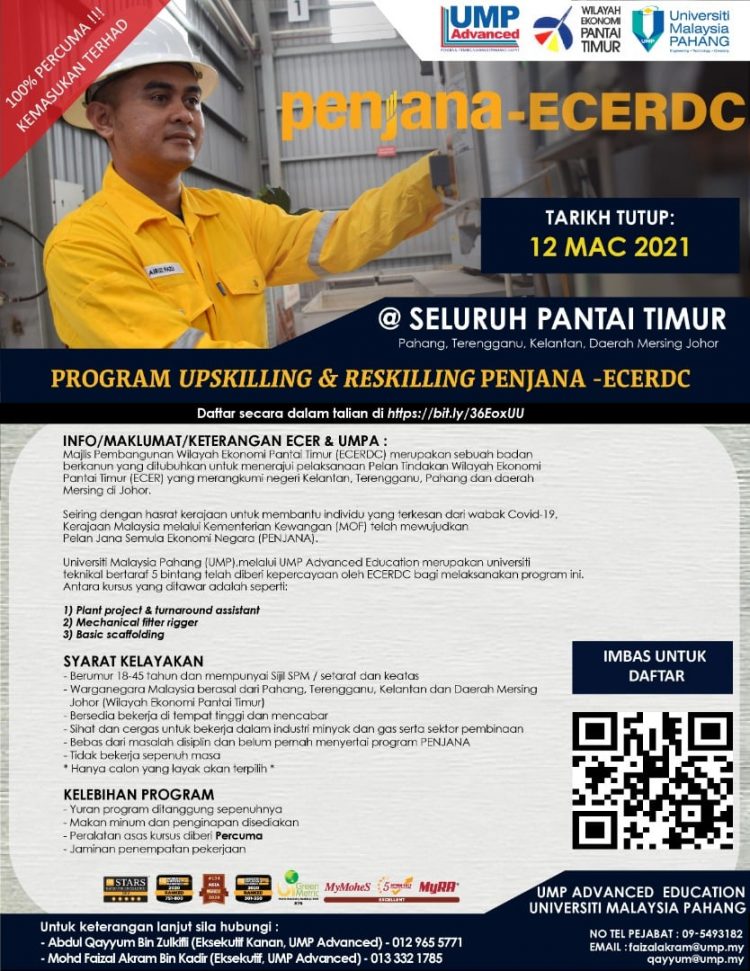 Penjana-ECERDC: Tawaran Program Latihan & Jaminan Kerja Percuma Dibuka 