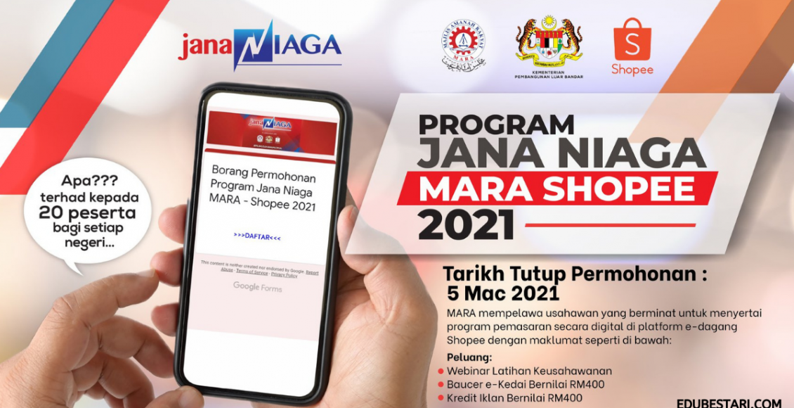 Program Jana Niaga MARA Shopee: Terima Geran Baucer & Kredit Iklan RM800