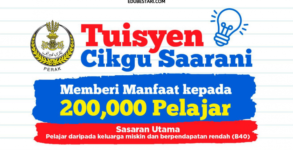 Program Tuisyen Cikgu Saarani : Bantuan Tuisyen Buat 200,000 Pelajar B40