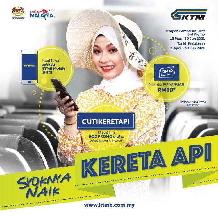 Diskaun RM10 Tiket ETS Perjalanan April Hingga Jun 2021. Boleh Mula Beli Sekarang