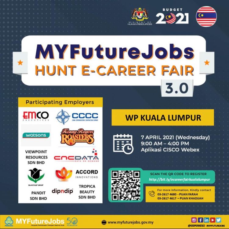 MyFutureJobs Hunt E-Career Fair: Pelbagai Jawatan Kosong Ditawarkan. Daftar Sekarang