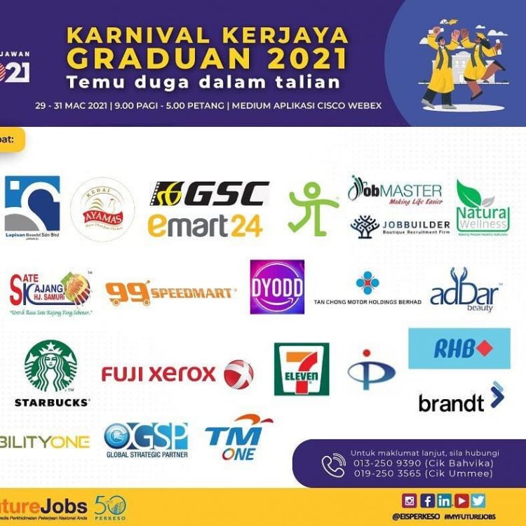 Karnival Kerjaya Graduan 2021: Temuduga Online Pelbagai Jawatan Syarikat Terkemuka Ditawarkan