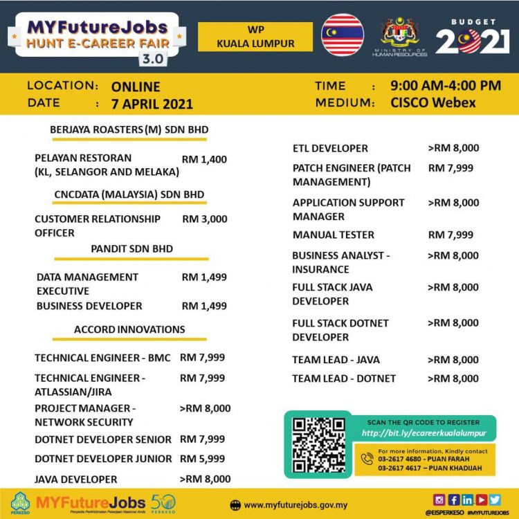 MyFutureJobs Hunt E-Career Fair: Pelbagai Jawatan Kosong Ditawarkan. Daftar Sekarang
