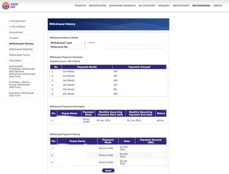Panduan Semak Jadual Pembayaran Bulanan I-Sinar Tanpa Syarat Secara Online