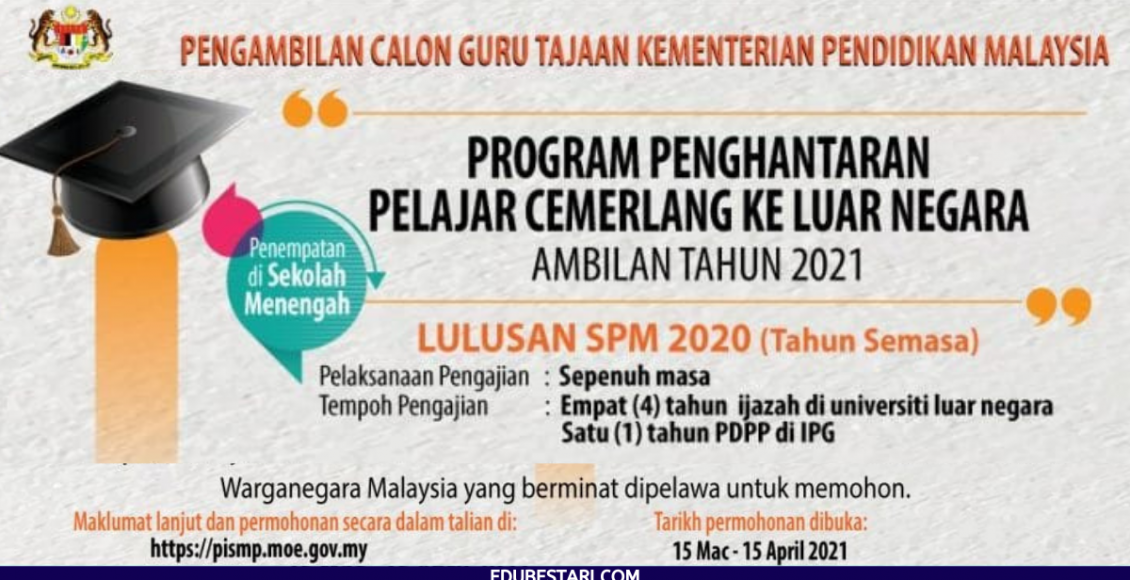 Pengambilan Calon Guru KPM: Mohon Program Penghantaran Pelajar Cemerlang Ke Luar Negara