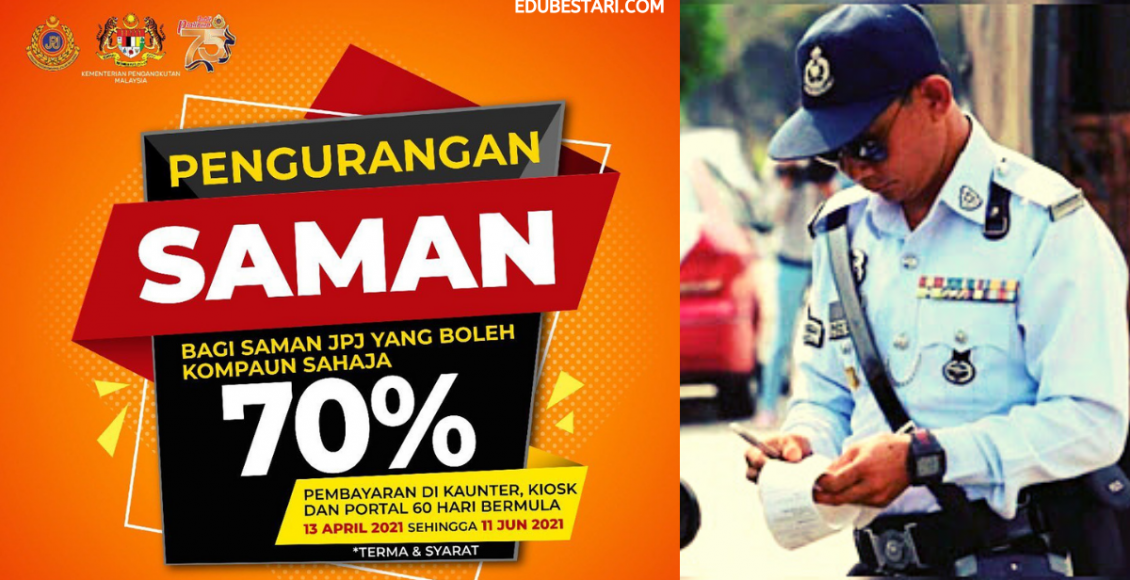 Cara Bayar Saman JPJ Dengan Diskaun 70% Sehingga 11 Jun 2021