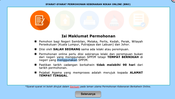 Cara Mohon Kebenaran & Pendaftaran Nikah Secara Online Melalui 