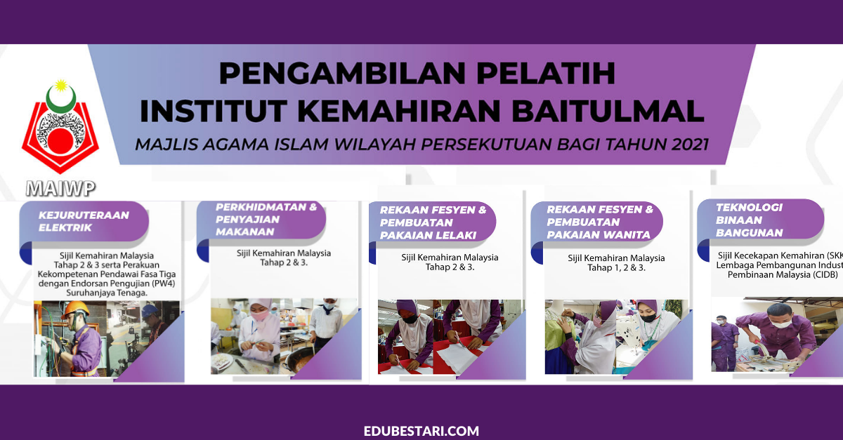 Tawaran Kemasukan Ke Institut Kemahiran Baitumal Maiwp Sesi Julai 2021 Elaun Bulanan Diberi Edu Bestari