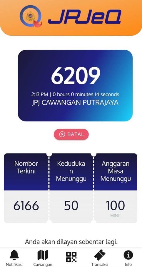 JPJeQ: Sistem Nombor Giliran Secara Online Untuk Urusan Di JPJ Seluruh Malaysia