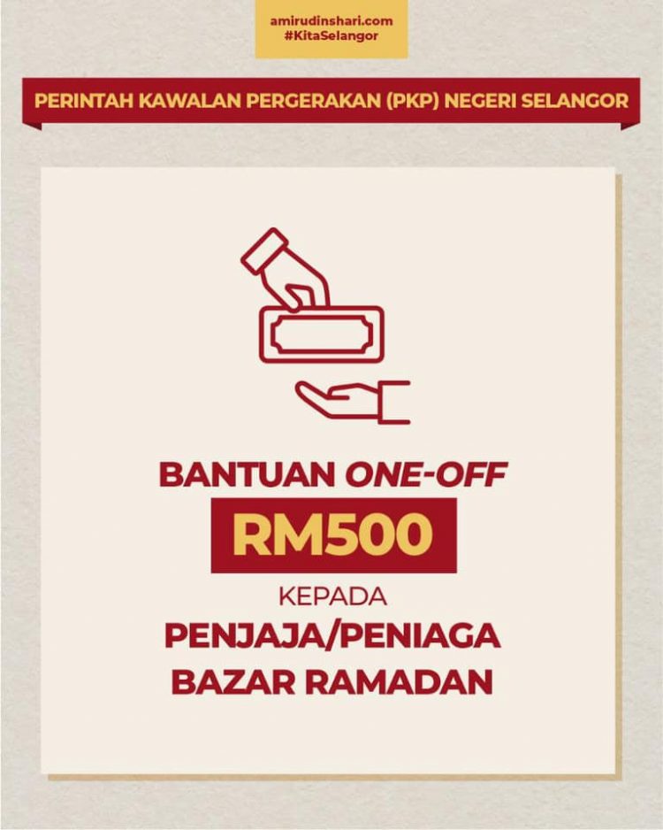 Bantuan One-Off RM500 Buat Peniaga Bazar Ramadan Di Selangor