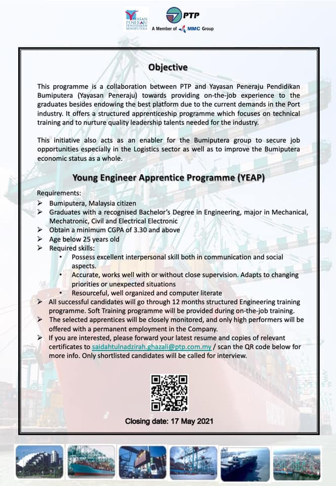 Tawaran Program Perantis Jurutera Muda Yayasan Peneraju Terbuka Buat Graduan