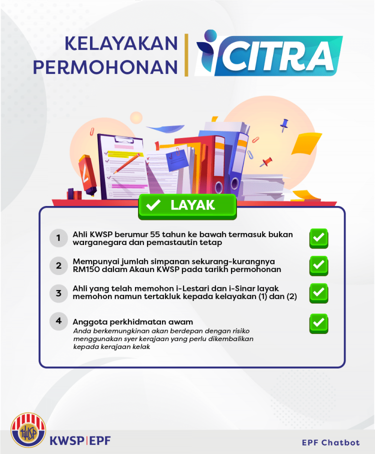 Syarat Kelayakan Pengeluaran i-Citra KWSP