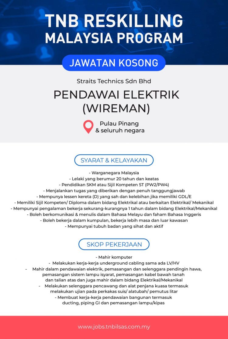 Daftar TNB Reskilling Program: Peluang Pekerjaan Selepas Latihan Buat Lepasan SPM & Graduan