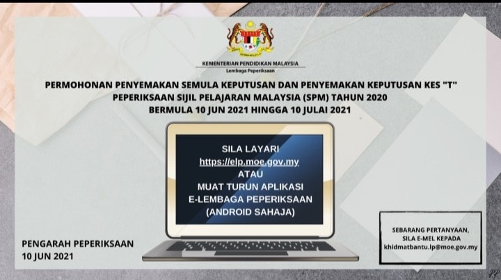 Permohonan Penyemakan Semula Keputusan SPM 2020 Dibuka Sehingga 10 Julai 2021