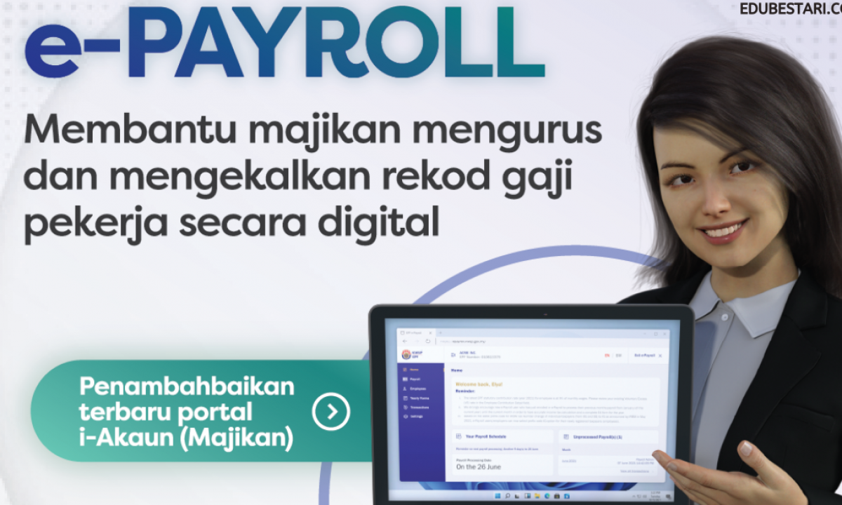 E Payroll Kwsp Sistem Pengurusan Rekod Gaji Pekerja Melalui I Akaun Edu Bestari