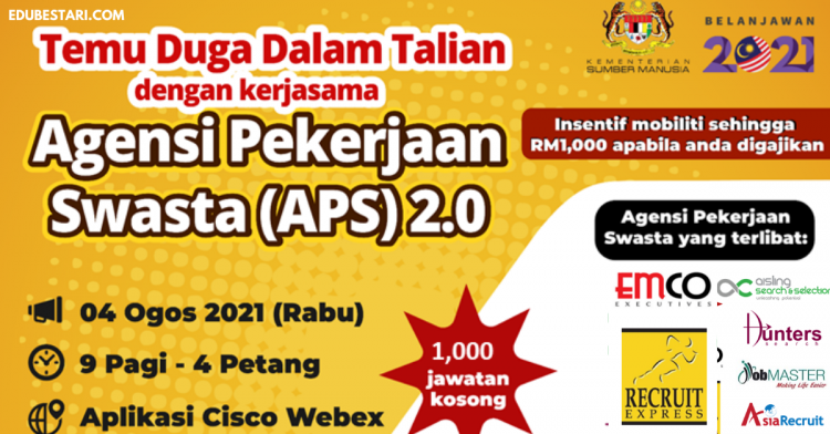 1,000 Peluang Kerja Di Temuduga Online SIP Dengan Kerjasama Agensi Swasta 2.0. Daftar & Terima RM1,000 Jika Digajikan