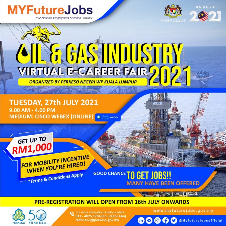 Daftar Karnival Kerjaya Industri Minyak & Gas & Terima Insentif RM1,000 Jika Dapat Penempatan