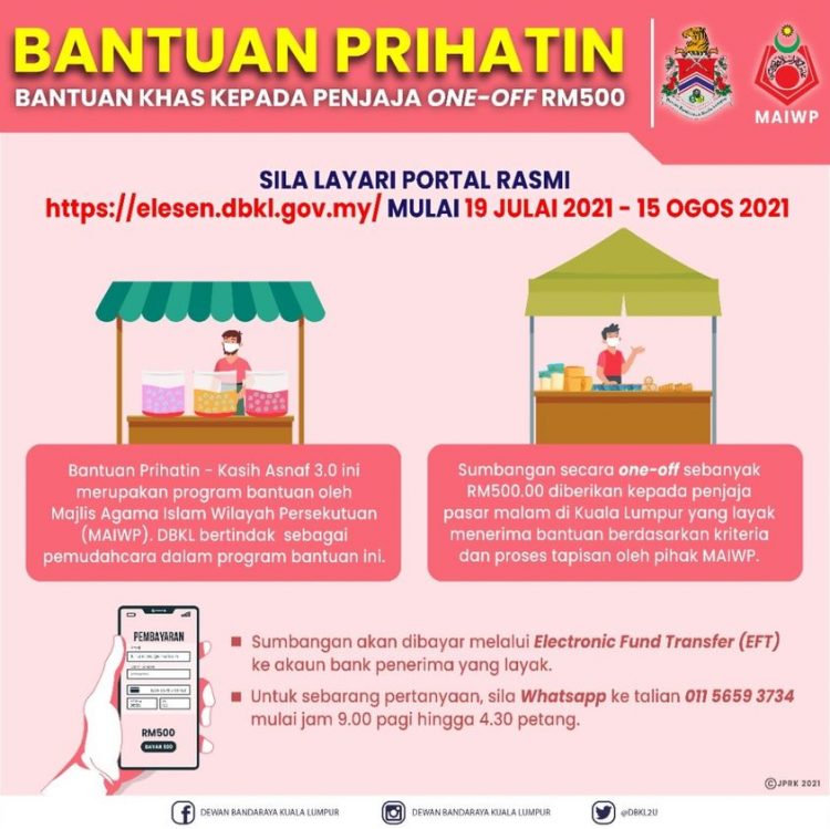 Mohon Bantuan Prihatin Kasih Asnaf 3.0: Bantuan Khas Penjaja RM500 Secara One-Off