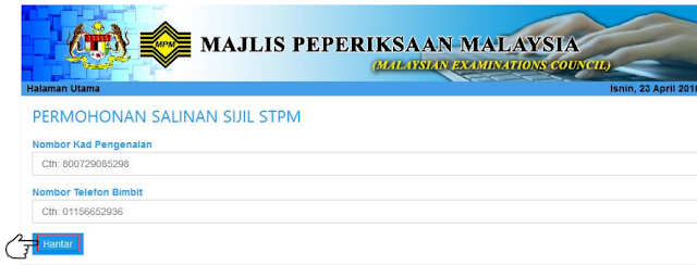 CARA MOHON SALINAN SIJIL STPM