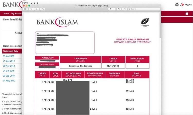 Cara Dapatkan Penyata Bank Islam Secara Online Dengan Mudah. Tak Perlu Ke Kaunter