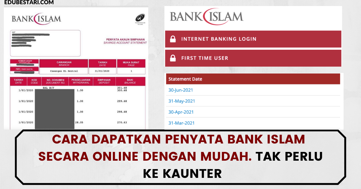 Cara Dapatkan Penyata Bank Islam Secara Online Dengan Mudah. Tak Perlu