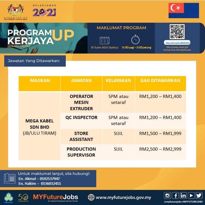 Daftar Karnival Kerjaya Up (Miskin Bandar) 2021. Temuduga Online Pelbagai Jawatan Ditawarkan