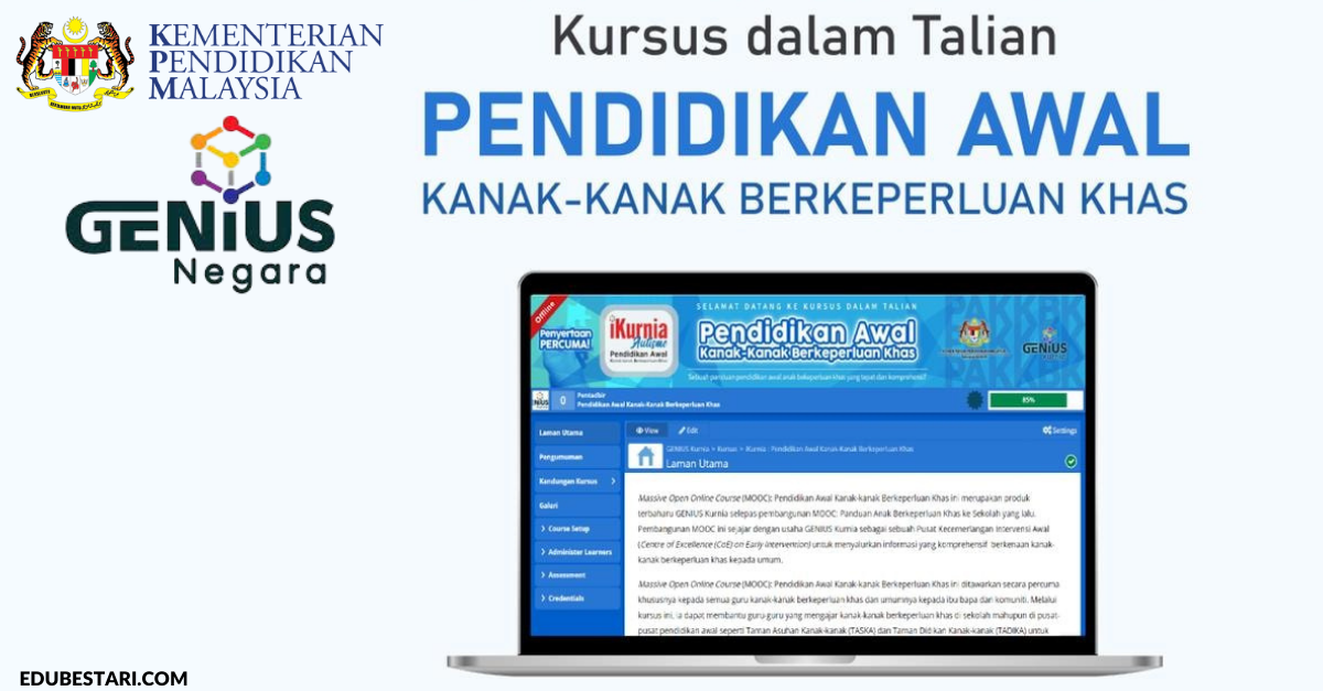 GENIUS iKurnia KPM: Daftar Kursus Online Pendidikan Awal Kanak-Kanak Berkeperluan Khas Percuma & Sijil Disediakan