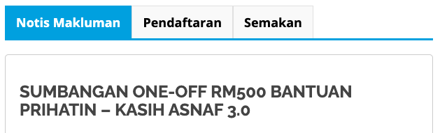 Mohon Bantuan Prihatin Kasih Asnaf 3.0: Bantuan Khas Penjaja RM500 Secara One-Off