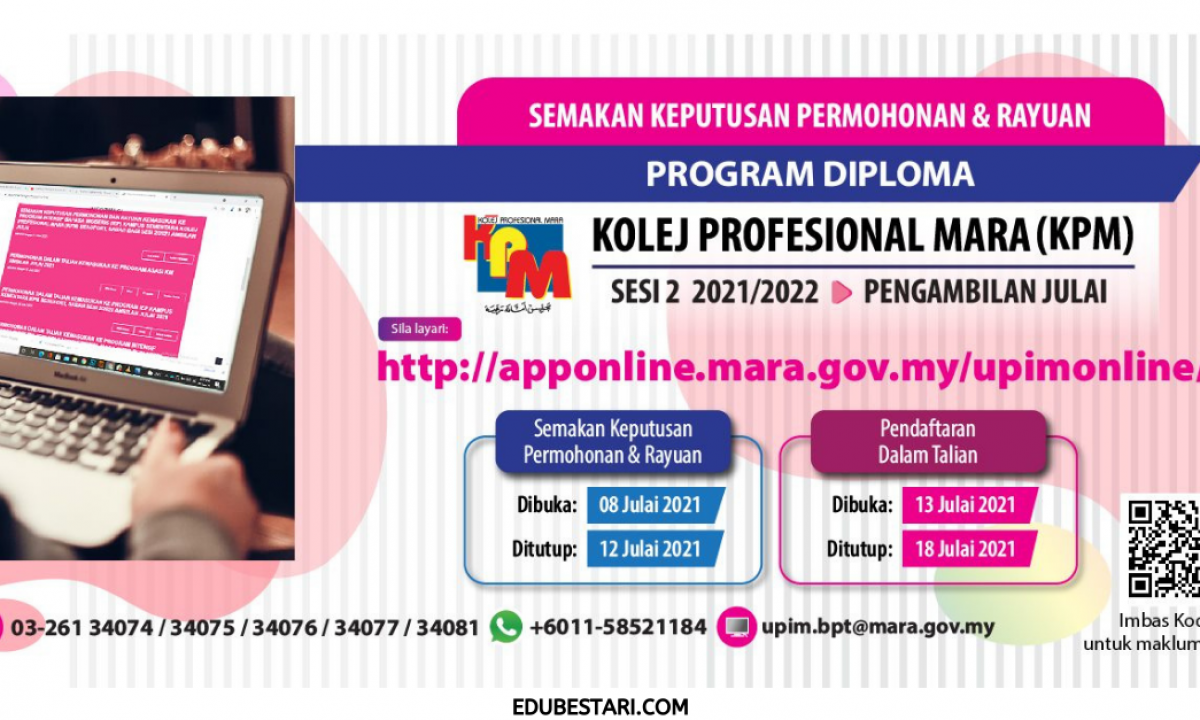 Semakan Keputusan Kemasukan Ke Program Diploma & Asasi Kolej 