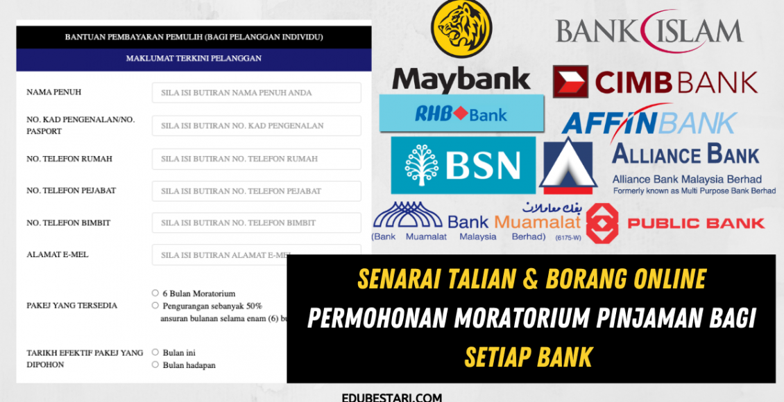 Senarai Talian & Borang Online Permohonan Moratorium Pinjaman Bagi Setiap Bank 