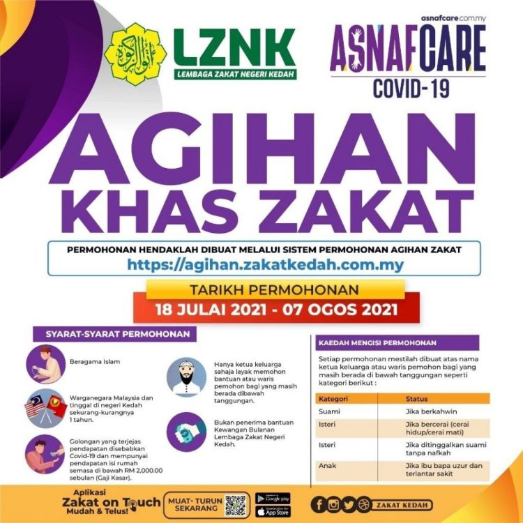 Cara Mohon Bantuan Agihan Khas Zakat LZNK RM300 Untuk Setiap Keluarga Terjejas