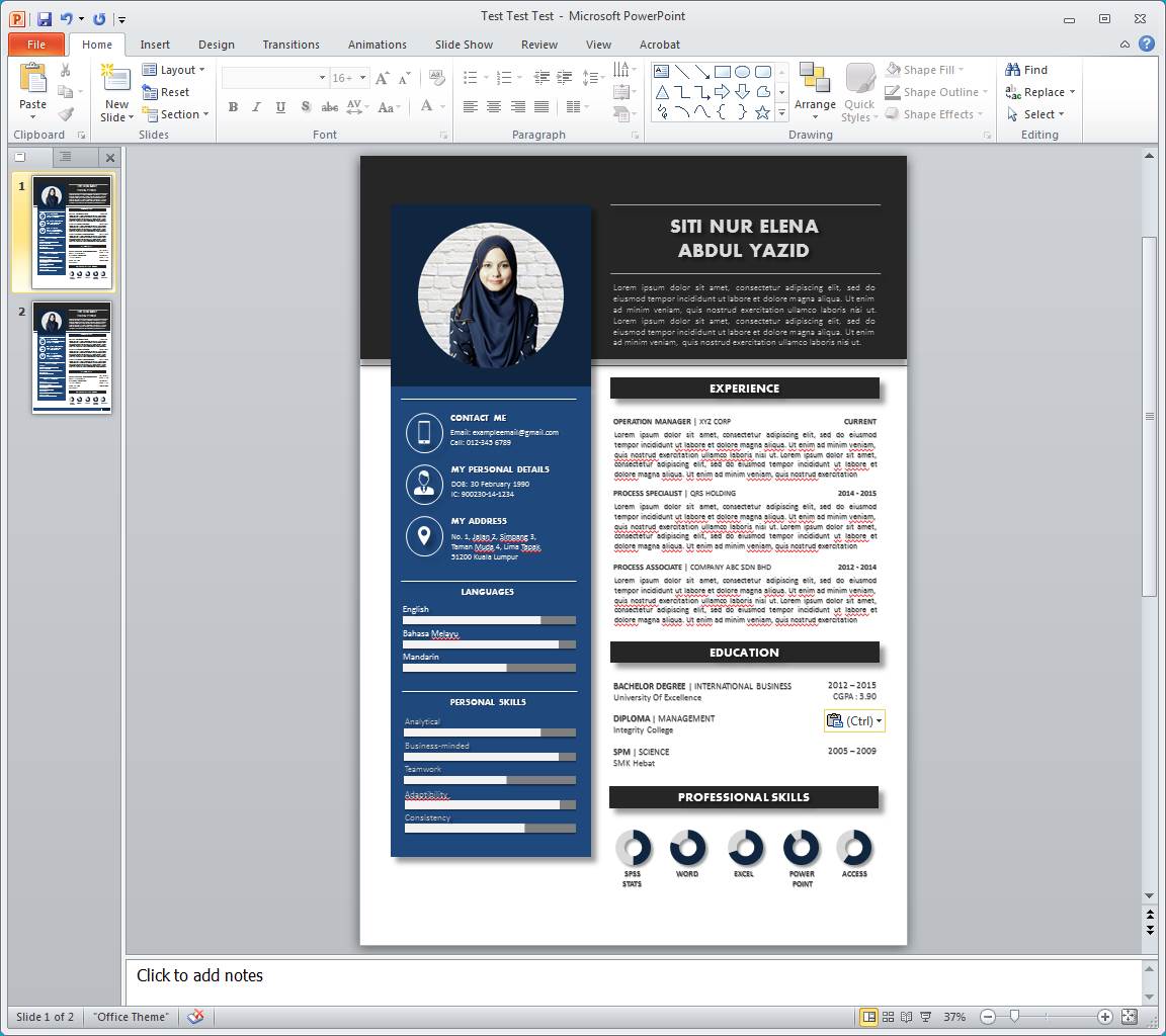 buat resume guna powerpoint