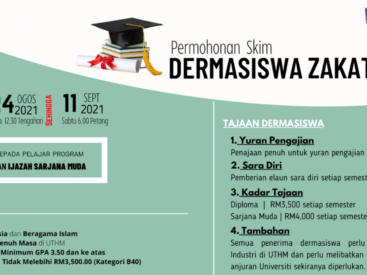 Permohonan Skim Dermasiswa Zakat Uthm Sehingga Rm4 000 Setiap Sem Kini Dibuka Edu Bestari