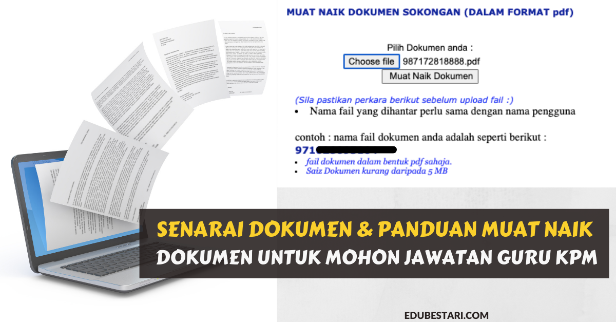 Senarai Dokumen & Panduan Muat Naik Dokumen Untuk Mohon Jawatan Guru ...