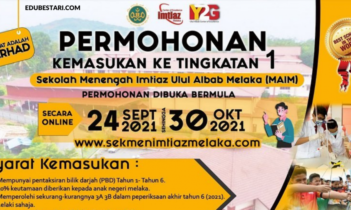 Permohonan Kemasukan Ke Tingkatan 1 Sekolah Menengah Imtiaz Ulu Albab Melaka Maim Edu Bestari