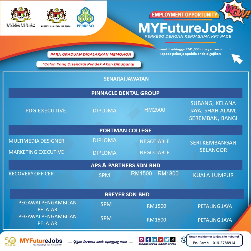 Employment Opportunity MyFutureJobs: Daftar Program Pengambilan Kerja ...