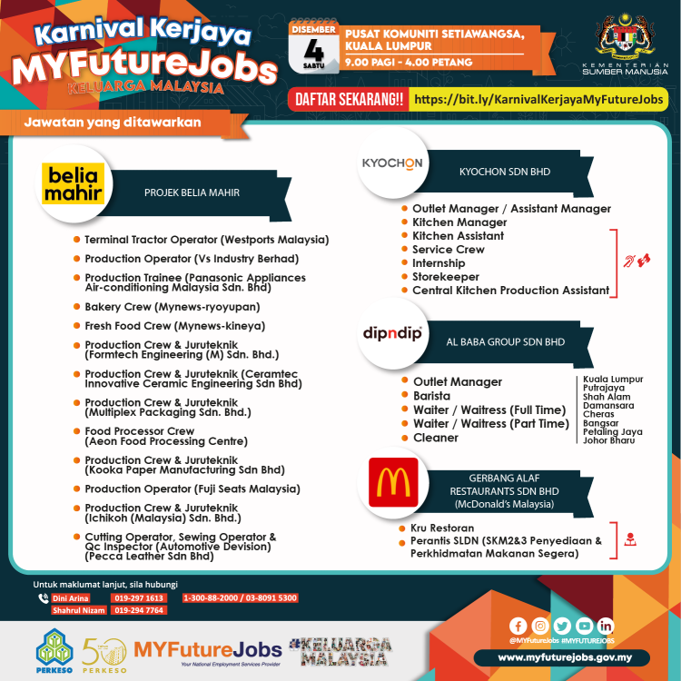 Keluarga karnival 2021 kerjaya malaysia 24,000 JOBS