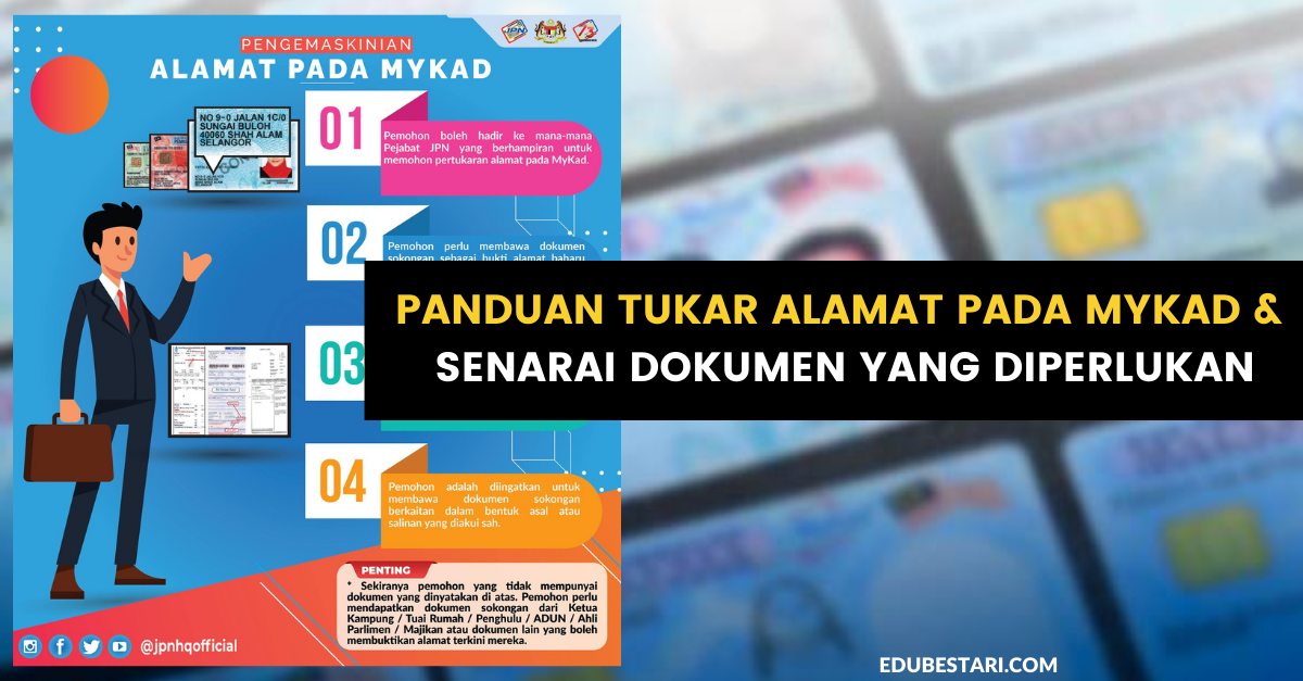 Panduan Tukar Alamat Pada MyKad & Senarai Dokumen Yang Diperlukan 