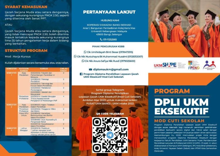 Permohonan Program Diploma Pendidikan Lepasan Ijazah (DPLI) UKM Sesi