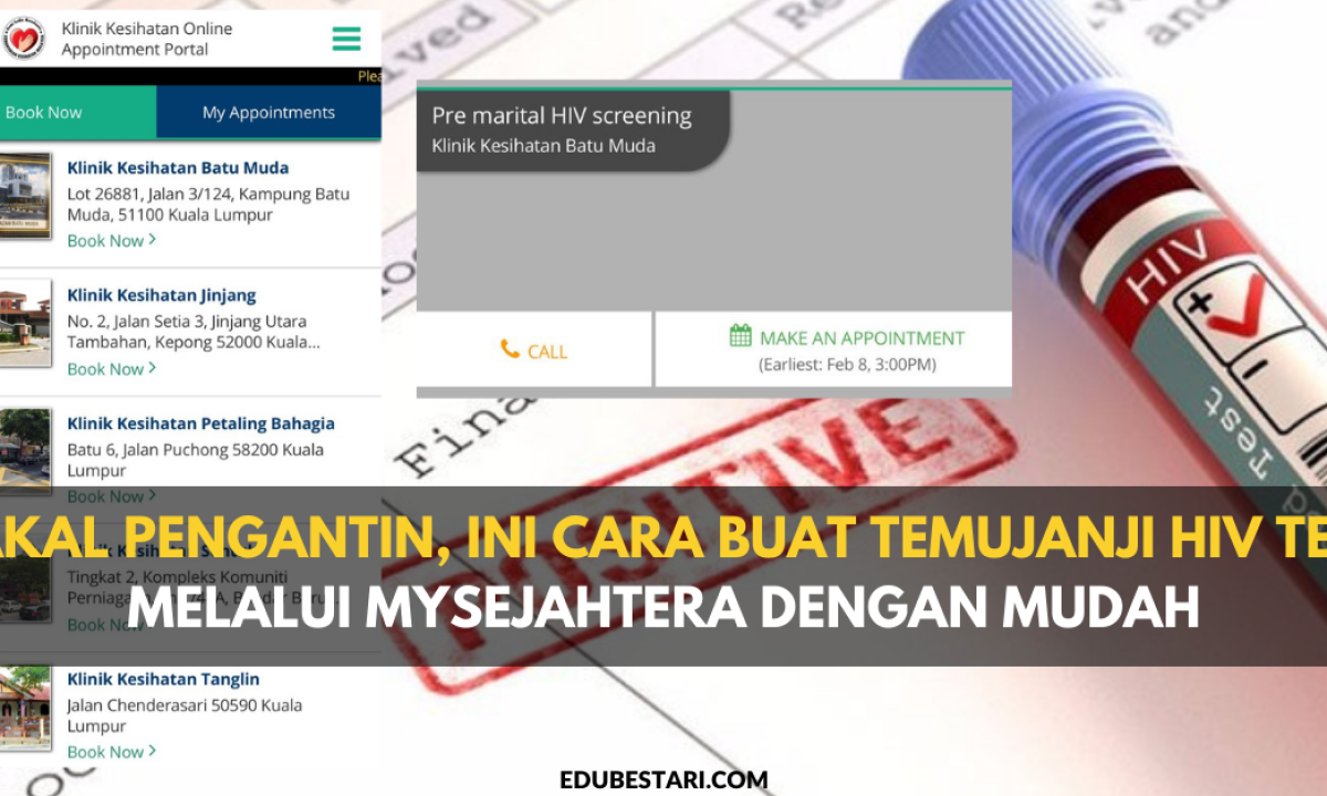Bakal Pengantin, Ini Cara Buat Temujanji HIV Test Melalui