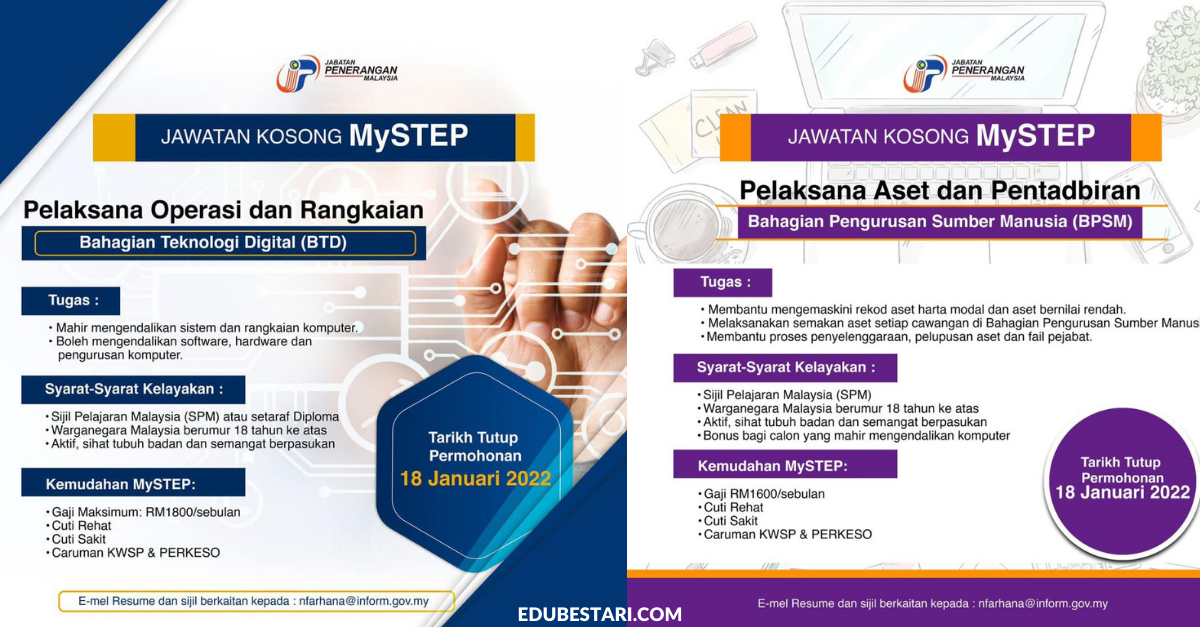 Cara Mohon Jawatan MySTEP Jabatan Penerangan Malaysia Minima SPM Melalui Email