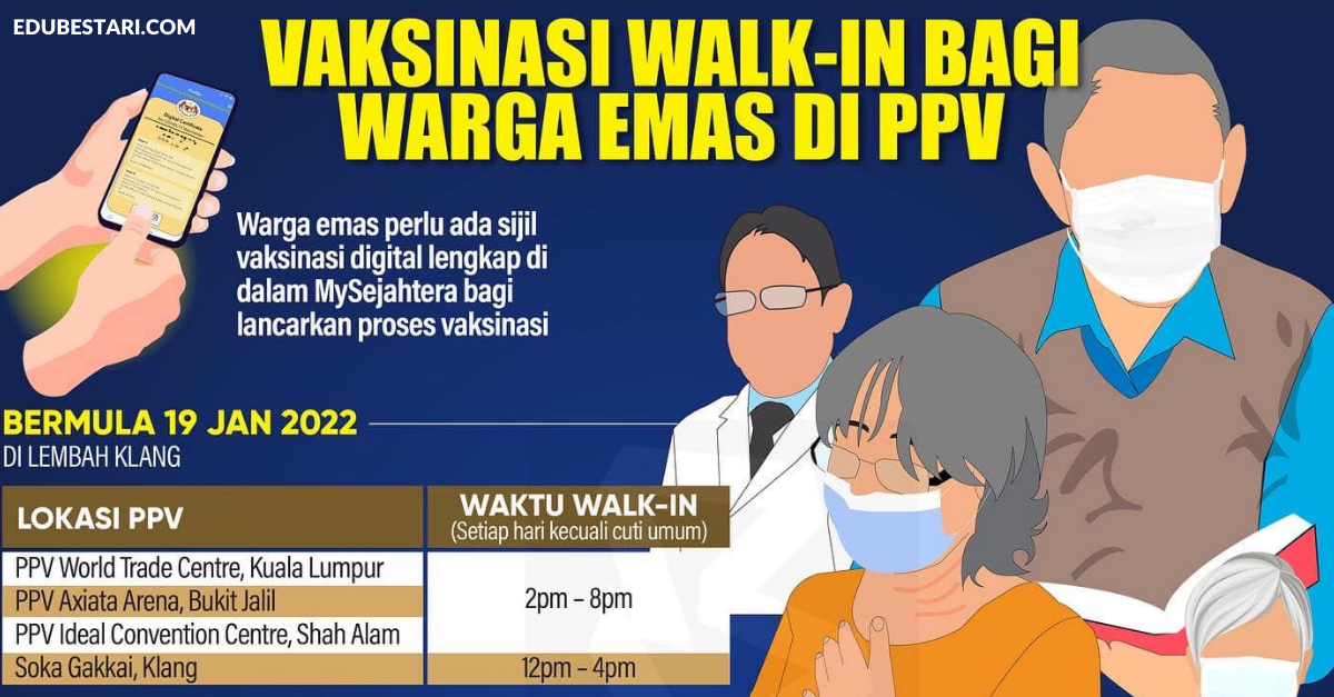 Vaksinasi Dos Penggalak Bagi Warga Emas Secara Walk In Di PPV Kini 