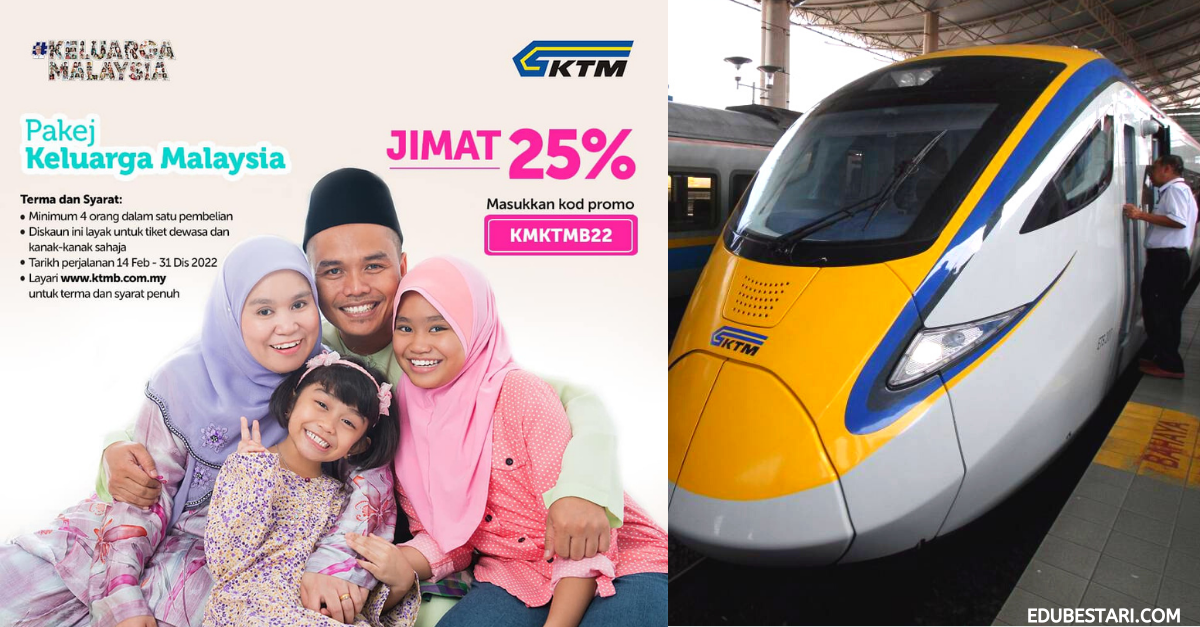 Pakej Keluarga Malaysia KTMB: Tawaran Diskaun 25% Tiket ETS & KTM Intercity Seluruh Negara