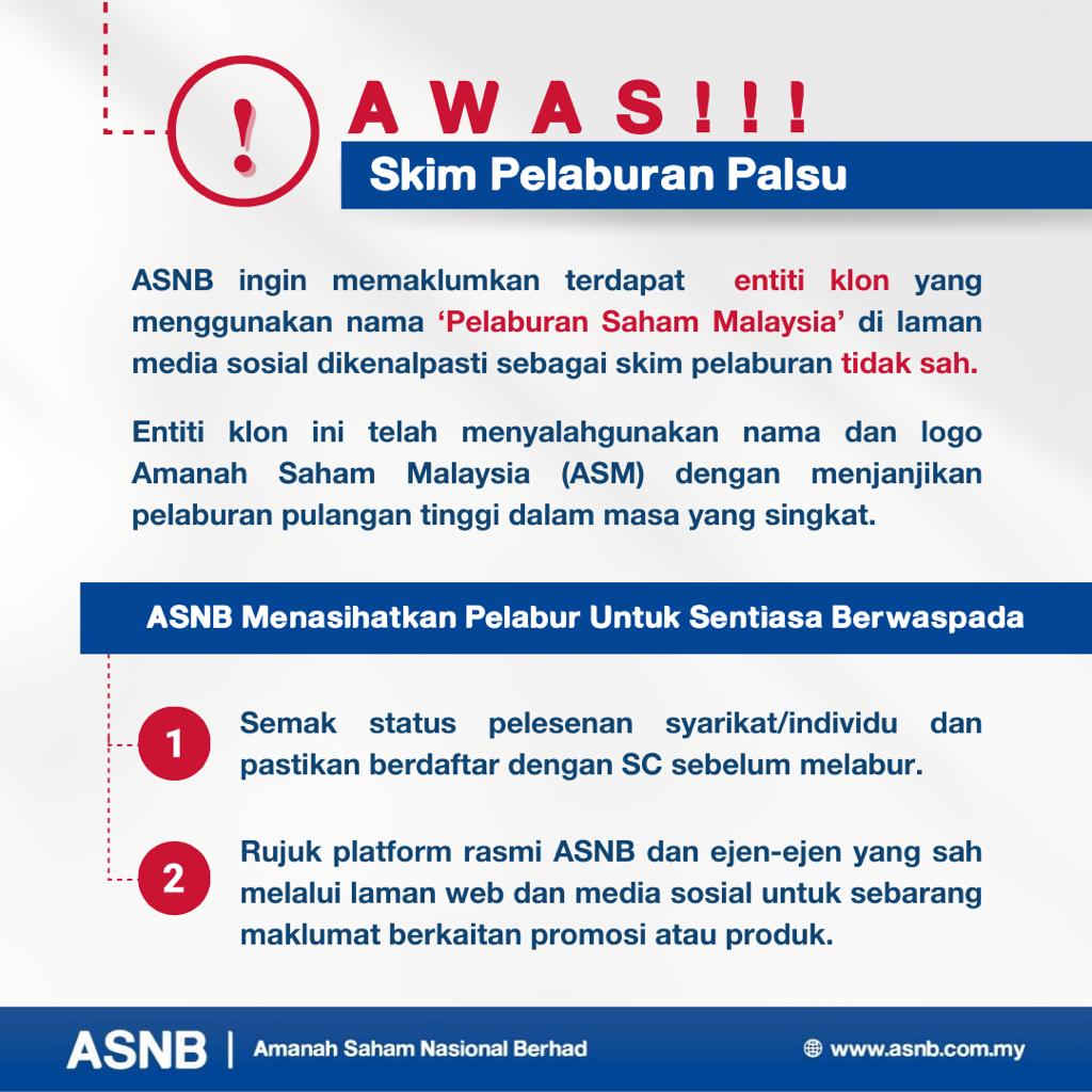 ASNB Ingatkan Pelabur Untuk Waspada Dengan Skim Pelaburan Palsu Ini ...