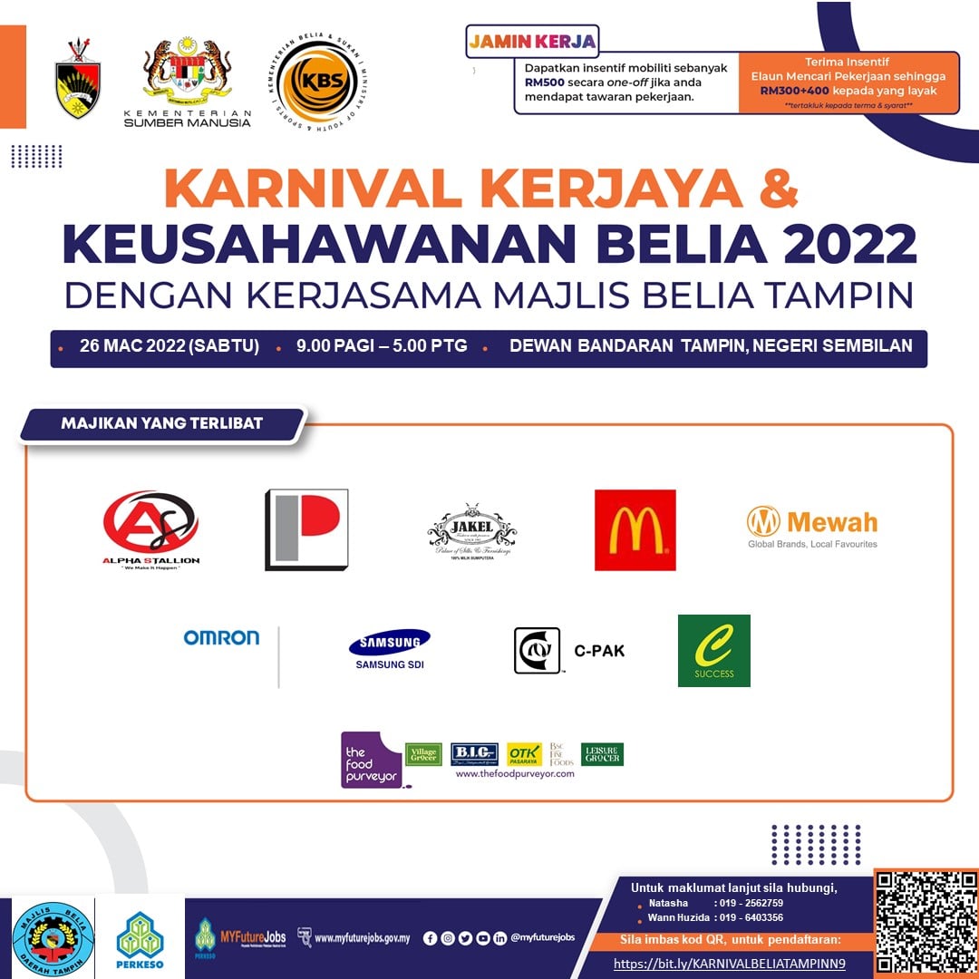 Daftar Karnival Kerjaya Keusahawanan Belia 2022 Terbuka Buat Lepasan ...